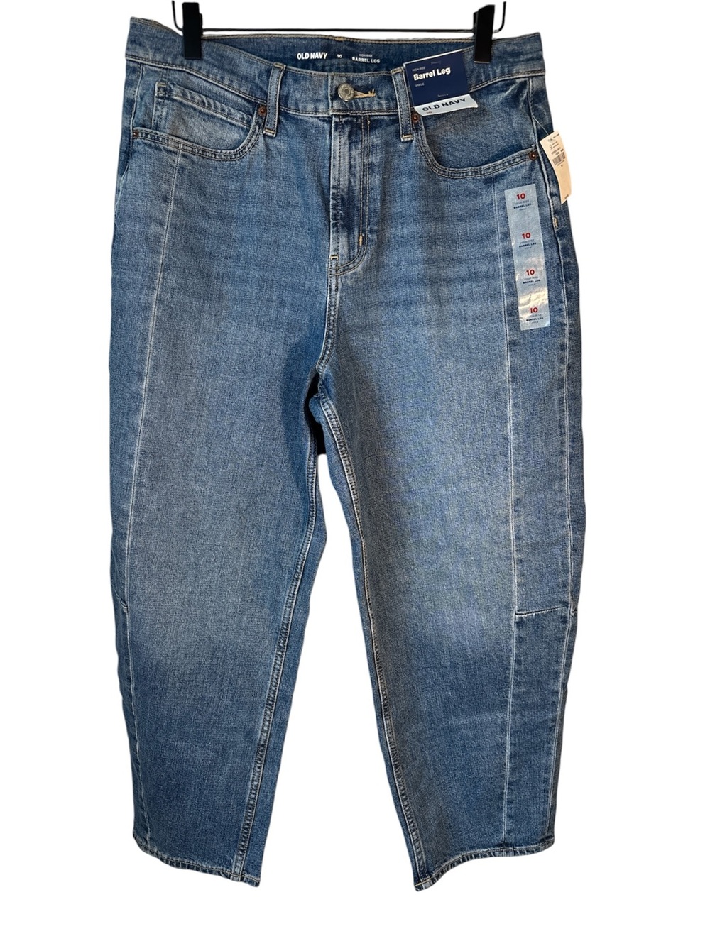 Old Navy NWT Barrel Leg Jeans size 10 medium wash Ankle festival western